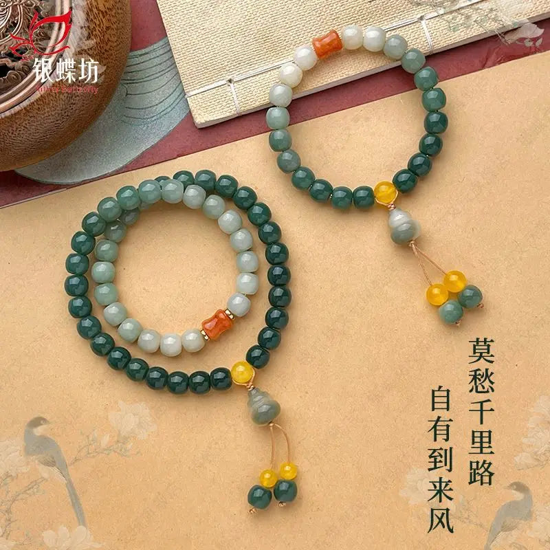 2026 Year of the Snake Bodhi Bracelet Chinese Exquisite Buddha Beads for Men and Women Retro Elegant Double Circle Hand String