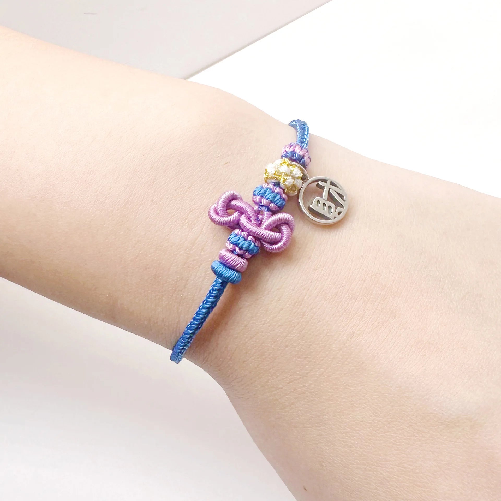Chinese Style Wenchang Knot Students China Chic Young Men And Women Lucky Bracelet Peach Blossom Coil Woven Hand Rope Gift  Holi